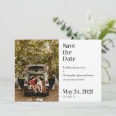 Moderne Eenvoudige Zwarte Typografie Save the Date Kaart (Staand voorkant)