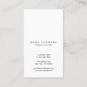 Moderne, eenvoudige zwarte Typografie - Verticaal Visitekaartje (Achterkant)