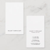 Moderne, eenvoudige zwarte Typografie - Verticaal Visitekaartje (Voorkant / Achterkant)