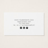 Moderne, eenvoudige zwarte witte Kaarten Visitekaartje (Achterkant)