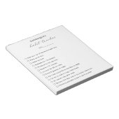 Moderne, eenvoudige zwarte witte legante Habit Tra Notitieblok (Schuin)