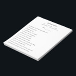 Moderne, eenvoudige zwarte witte legante Habit Tra Notitieblok<br><div class="desc">Moderne zwarte en witte notitieblok met een eenvoudige lay-out met "habit tracker" in een elegante en schitterende kalligrafie samen met jouw naam,  een regel voor de datum en een checklist die is aangepast aan de gewoonten die u wilt volgen.</div>