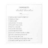 Moderne, eenvoudige zwarte witte legante Habit Tra Notitieblok (Voorkant)