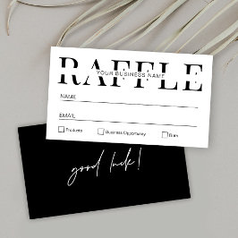Moderne, eenvoudige zwarte & witte Raffle-kaartje  Plaatskaartje