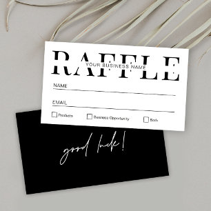 Moderne, eenvoudige zwarte & witte Raffle-kaartje Plaatskaartje