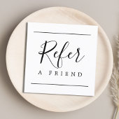 Moderne, eenvoudige zwarte witte schoonheid aanbevelingskaartje