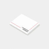 Moderne Eenvoudige Zwarte Witte Trendy Minimalisti Post-it® Notes (Schuin)