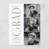 Moderne Eenvoudigheids Brass 3 Fotogradatie Partij Uitnodiging Briefkaart (Voorkant)