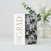 Moderne Eenvoudigheids Brass 3 Fotogradatie Partij Uitnodiging Briefkaart (Staand voorkant)