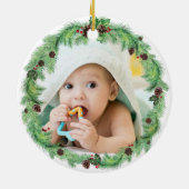 Moderne eerste CHRISTMAS ALS GRANDMA-foto Keramisch Ornament (Achterkant)
