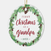 Moderne eerste CHRISTMAS ALS GRANDPA-foto Keramisch Ornament (Links)