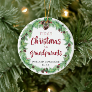 Moderne eerste CHRISTMAS ALS GRANDPARENTS Foto Keramisch Ornament