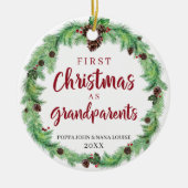 Moderne eerste CHRISTMAS ALS GRANDPARENTS Foto Keramisch Ornament (Voorkant)