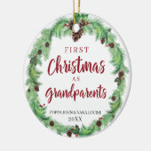 Moderne eerste CHRISTMAS ALS GRANDPARENTS Foto Keramisch Ornament (Links)