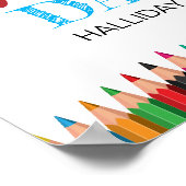 Moderne eerste dag van de kinderopvang 1e dag van  poster (Hoek)