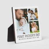 Moderne eerste FATHERS DAG 3 Foto Collage Fotoplaat (Voorkant)