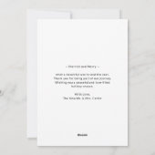 Moderne eerste getrouwde kleine kerststrandfoto feestdagenkaart (Achterkant)