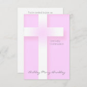 Moderne Eerste Heilige Communie in Roze Kaart (Voorkant / Achterkant)