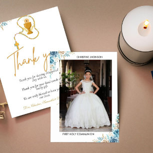 Moderne eerste heilige gemeenschap bedankt je kaar kaart