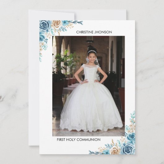 Moderne eerste heilige gemeenschap bedankt je kaar kaart (Voorkant)