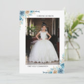 Moderne eerste heilige gemeenschap bedankt je kaar kaart (Staand voorkant)