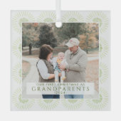 Moderne eerste kerst als grootouders Foto Glas Ornament (Voorkant)