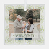 Moderne eerste kerst als grootouders Foto Glas Ornament (Achterkant)