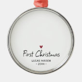 Moderne eerste kerst Baby foto Metalen Ornament (Voorkant)