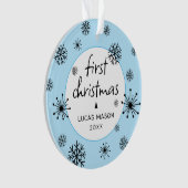Moderne Eerste Kerst Foto Baby Ornament (voorkant)