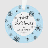 Moderne Eerste Kerst Foto Baby Ornament (voorkant)