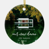 Moderne eerste kerst in ons nieuwe huis Foto Keramisch Ornament (Voorkant)