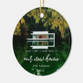 Moderne eerste kerst in ons nieuwe huis Foto Keramisch Ornament (Links)