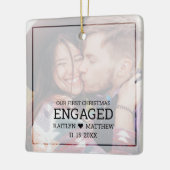 Moderne, eerste kerst met getankte foto keramisch ornament (Links)