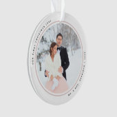 Moderne Eerste Kerst Mis en Mevrouw 2 Foto's Acryl Ornament (voorkant)