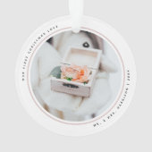 Moderne Eerste Kerst Mis en Mevrouw 2 Foto's Acryl Ornament (achterkant)