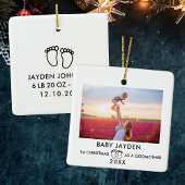 Moderne eerste kerstdag als Godmoeder foto Keramisch Ornament