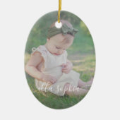 Moderne eerste kerstfoto van baby keramisch ornament (Voorkant)