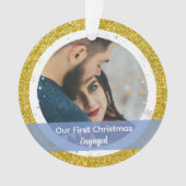 Moderne Eerste Kerstmis 2 foto's Ornament (voorkant)