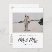 Moderne eerste Kerstmis als de heer en mevrouw fot Briefkaart (Voorkant / Achterkant)