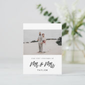 Moderne eerste Kerstmis als de heer en mevrouw fot Briefkaart (Staand voorkant)