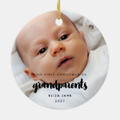 Moderne Eerste Kerstmis als grootouders Keramisch Ornament (Achterkant)