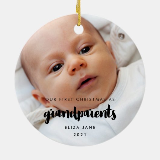 Moderne Eerste Kerstmis als grootouders Keramisch Ornament (Achterkant)