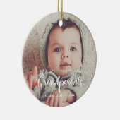 Moderne Eerste Kerstmis als grootouders Keramisch Ornament (Rechts)