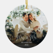 Moderne Eerste Kerstmis ging over mevrouw & de hee Keramisch Ornament (Voorkant)