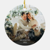 Moderne Eerste Kerstmis ging over mevrouw & de hee Keramisch Ornament (Achterkant)