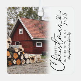 Moderne Eerste Kerstmis in Our New Home Metal Orna Metalen Ornament