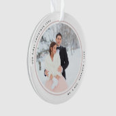 Moderne Eerste Kerstmis, Mr. en Mrs. 2 Foto's Acry Ornament (voorkant)