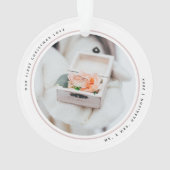 Moderne Eerste Kerstmis, Mr. en Mrs. 2 Foto's Acry Ornament (achterkant)