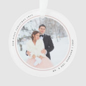 Moderne Eerste Kerstmis, Mr. en Mrs. 2 Foto's Acry Ornament (voorkant)