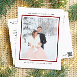 Moderne Eerste Kerstmis, Mr. en Mrs. Foto Feestdagenkaart<br><div class="desc">Eenvoudig en modern met een van uw favoriete foto als briefkaart voor de eerste kerstvakantie van de heer en mevrouw.</div>